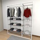 Closet Araras, Guarda Roupas Aberto Industrial Com 17 Peças B