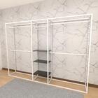 Closet Araras, Guarda Roupas Aberto Industrial Com 17 Peças B