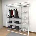 Closet Araras, Guarda Roupas Aberto Industrial Com 17 Peças B