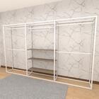 Closet Araras, Guarda Roupas Aberto Industrial Com 17 Peças B