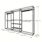 Closet Araras, Guarda Roupas Aberto Industrial Com 17 Peças B