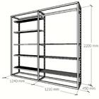 Closet Araras, Guarda Roupas Aberto Industrial Com 17 Peças B