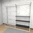 Closet Araras, Guarda Roupas Aberto Industrial Com 17 Peças B