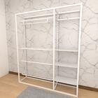 Closet Araras, Guarda Roupas Aberto Industrial Com 17 Peças B