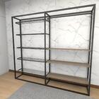 Closet Araras, Guarda Roupas Aberto Industrial Com 17 Peças P