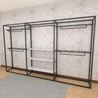 Closet Araras, Guarda Roupas Aberto Industrial Com 17 Peças P