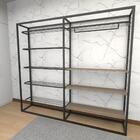 Closet Araras, Guarda Roupas Aberto Industrial Com 17 Peças P