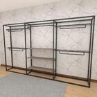 Closet Araras, Guarda Roupas Aberto Industrial Com 17 Peças P