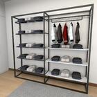 Closet Araras, Guarda Roupas Aberto Industrial Com 17 Peças P