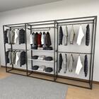 Closet Araras, Guarda Roupas Aberto Industrial Com 17 Peças P