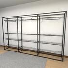 Closet Araras, Guarda Roupas Aberto Industrial Com 17 Peças P