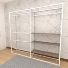 Closet Araras, Guarda Roupas Aberto Industrial Com 18 Peças B