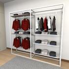 Closet Araras, Guarda Roupas Aberto Industrial Com 18 Peças B