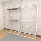 Closet Araras, Guarda Roupas Aberto Industrial Com 18 Peças B