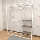 Closet Araras, Guarda Roupas Aberto Industrial Com 18 Peças B