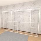 Closet Araras, Guarda Roupas Aberto Industrial Com 18 Peças B