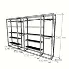 Closet Araras, Guarda Roupas Aberto Industrial Com 18 Peças B