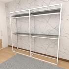 Closet Araras, Guarda Roupas Aberto Industrial Com 18 Peças B