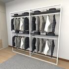 Closet Araras, Guarda Roupas Aberto Industrial Com 18 Peças B