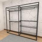 Closet Araras, Guarda Roupas Aberto Industrial Com 18 Peças P