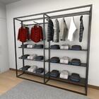 Closet Araras, Guarda Roupas Aberto Industrial Com 18 Peças P