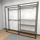 Closet Araras, Guarda Roupas Aberto Industrial Com 18 Peças P