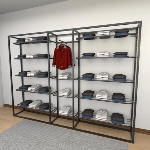 Closet Araras, Guarda Roupas Aberto Industrial Com 18 Peças P