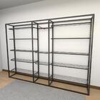 Closet Araras, Guarda Roupas Aberto Industrial Com 18 Peças P