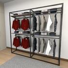 Closet Araras, Guarda Roupas Aberto Industrial Com 18 Peças P