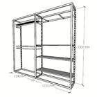 Closet Araras, Guarda Roupas Aberto Industrial Com 18 Peças P