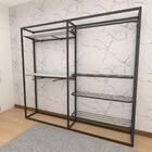 Closet Araras, Guarda Roupas Aberto Industrial Com 18 Peças P