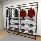 Closet Araras, Guarda Roupas Aberto Industrial Com 18 Peças P