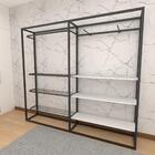 Closet Araras, Guarda Roupas Aberto Industrial Com 18 Peças P