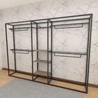 Closet Araras, Guarda Roupas Aberto Industrial Com 18 Peças P