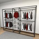 Closet Araras, Guarda Roupas Aberto Industrial Com 18 Peças P