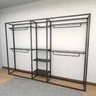 Closet Araras, Guarda Roupas Aberto Industrial Com 18 Peças P