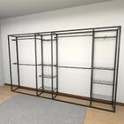 Closet Araras, Guarda Roupas Aberto Industrial Com 18 Peças P