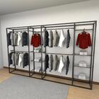 Closet Araras, Guarda Roupas Aberto Industrial Com 18 Peças P