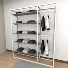 Closet Araras, Guarda Roupas Aberto Industrial Com 19 Peças B