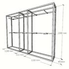 Closet Araras, Guarda Roupas Aberto Industrial Com 19 Peças B