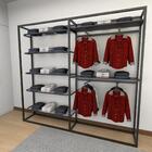 Closet Araras, Guarda Roupas Aberto Industrial Com 19 Peças P