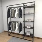 Closet Araras, Guarda Roupas Aberto Industrial Com 19 Peças P