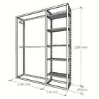 Closet Araras, Guarda Roupas Aberto Industrial Com 19 Peças P