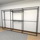 Closet Araras, Guarda Roupas Aberto Industrial Com 19 Peças P