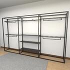 Closet Araras, Guarda Roupas Aberto Industrial Com 19 Peças P