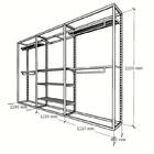 Closet Araras, Guarda Roupas Aberto Industrial Com 19 Peças P