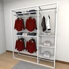 Closet Araras, Guarda Roupas Aberto Industrial Com 20 Peças B