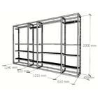 Closet Araras, Guarda Roupas Aberto Industrial Com 20 Peças B