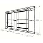 Closet Araras, Guarda Roupas Aberto Industrial Com 20 Peças B