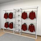 Closet Araras, Guarda Roupas Aberto Industrial Com 20 Peças B